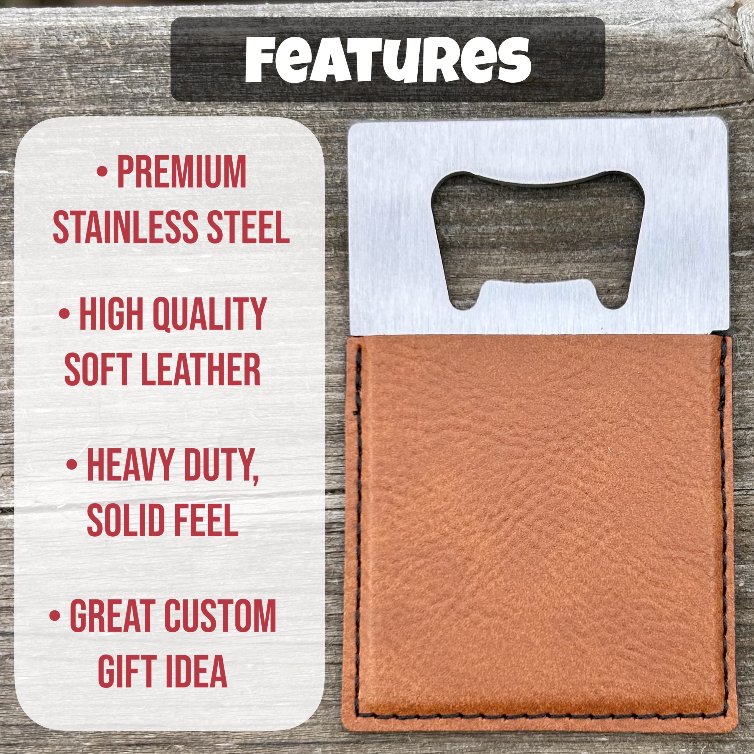 Personalized Leather Bottle Opener Keychain