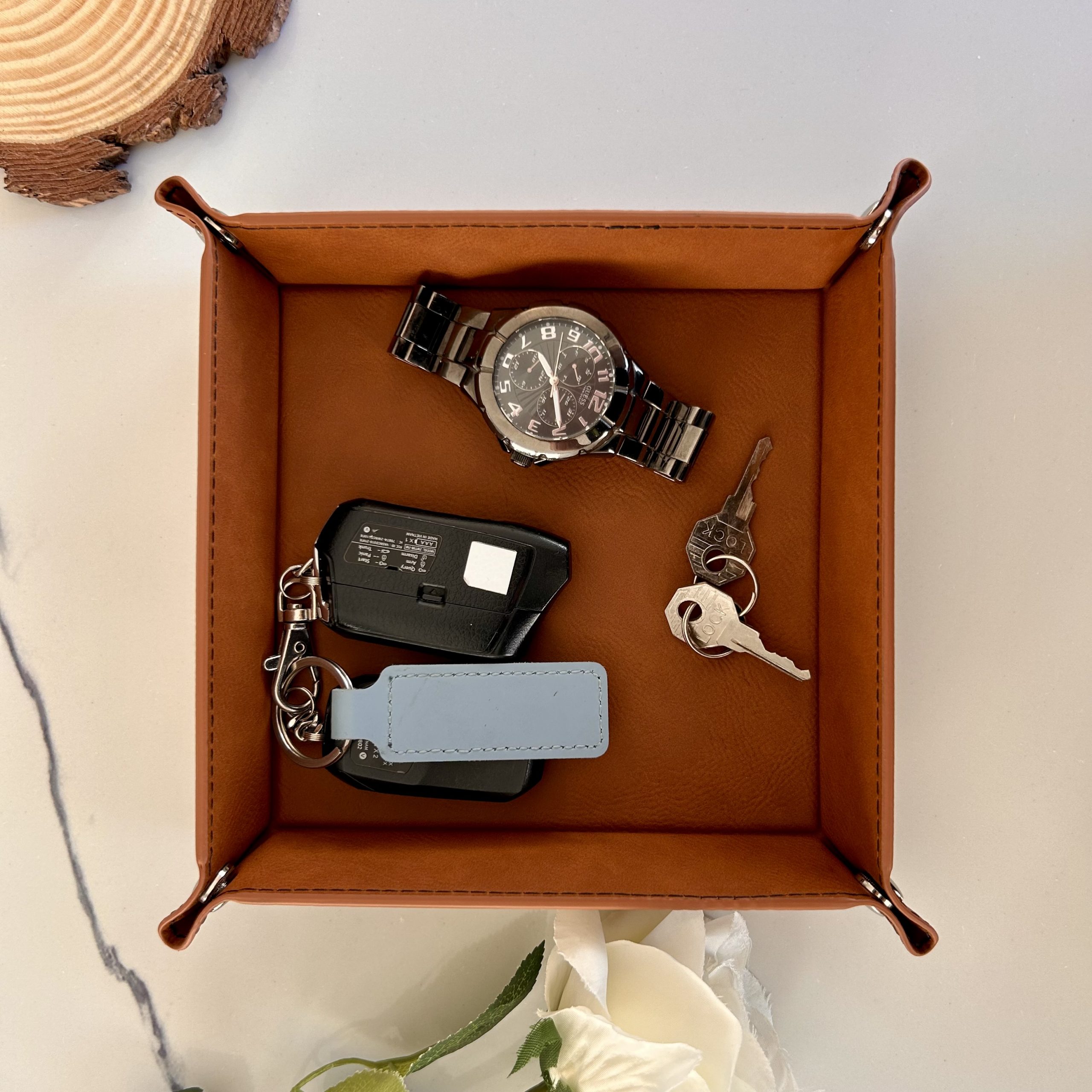 Personalized Leather Tray